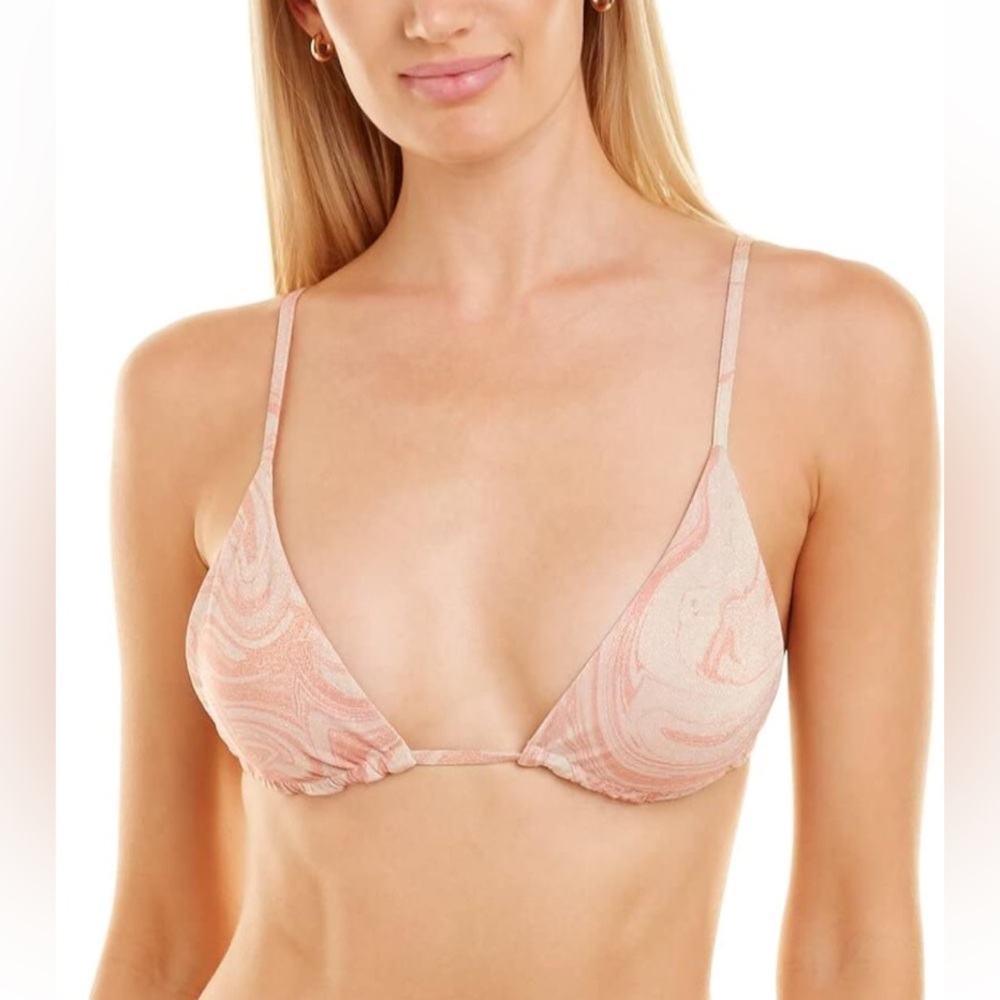 L*SPACE BRITTANY TOP Bikini Top w Metallic Glitters Women's Size S